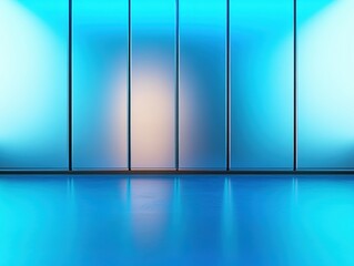 Poster - Futuristic Cybersecurity Minimal Tech Space Sleek Azure Blue Digital Infrastructure Visualization for Next-Gen Enterprise Solutions