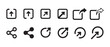 © MDABDUR - High-Quality Share Icon Set. Social Media Sharing Buttons. Flat and  Minimalist Design.black vector icon. vector illustration eps 10.