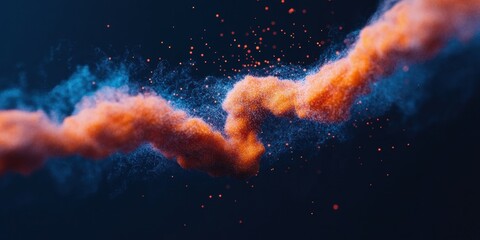 Leinwandbilder - Immersive Digital Flux Next-Gen AI Visualization of Quantum Particle Dynamics - Cutting-Edge Tech Aesthetic for Blockchain, Crypto, and Advanced Data Visualization
