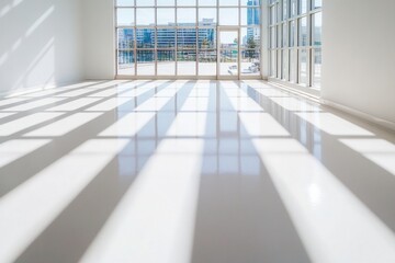 Poster - Minimalist Urban Workspace Redefined Luminous High-Rise Coworking Interior with Architectural Clarity - Next-Gen Professional Environment Inspiring Productivity and Innovation