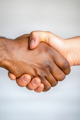 Aufkleber - Inclusive Corporate Collaboration Diverse Professionals Uniting Through Empowering Handshake - Multicultural Leadership and Ethical Business Synergy