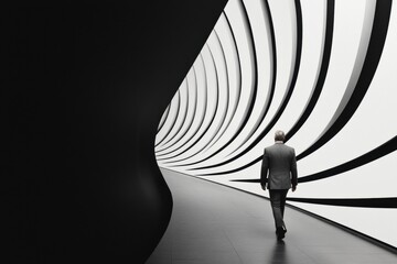 Aufkleber - Liminal Leadership Architectural Metaphor of Professional Transformation - Minimalist Corporate Vision Navigating Innovative Spatial Design and Future-Forward Career Evolution