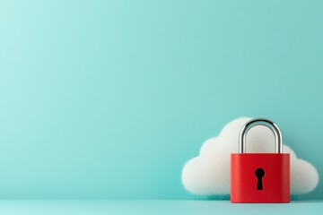 Leinwandbilder - Minimalist Cloud Security Visualization Digital Protection Innovation for Next-Gen Tech Enterprises with Sleek Aesthetic and Data Privacy Focus