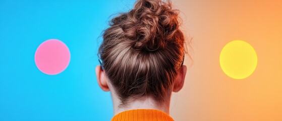 Aufkleber - Vibrant Digital Mindset Gen Z Professional Exploring Creative Tech Interfaces with Bold Pop Art Color Blocking and Modern Workplace Innovation