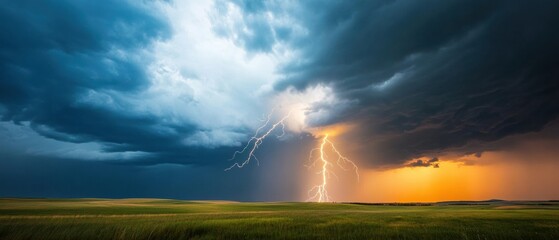 Aufkleber - Climate Crisis Visualization Dramatic Lightning Surge Electrifies Renewable Energy Narrative - Powerful Atmospheric Transformation in 8K Cinematic Sustainability Imagery