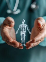 Leinwandbilder - Next-Gen Medical Innovation Holographic Human Anatomy Visualization - Immersive Digital Health Technology Transforming Patient Care and Clinical Understanding