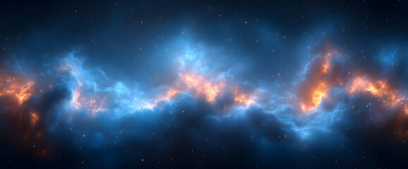 Wall Mural - colorful space nebula with glowing clouds