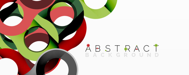 Leinwandbilder - Abstract composition with intertwined circular and tubular forms creating fluid structure with gradients, depth, and sharp contrasts