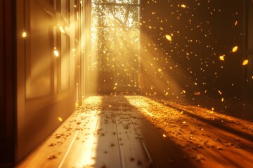 Wall Mural - a room with a door open to the outside