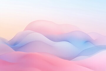 Wall Mural - soft pink and blue abstract landscape with flowing waves in pastel gradient colors