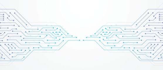 Wall Mural - ai circuit board electronics digital technology background. computer motherboard with a chip, proces