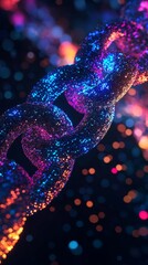 Canvas Print - colorful abstract chain of glimmering spheres set against a vibrant blurred background