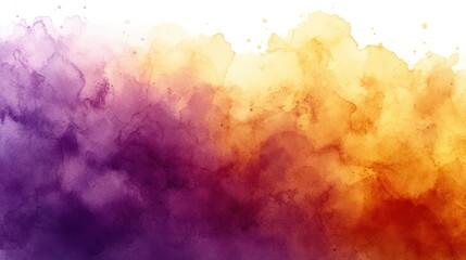 Wall Mural - Abstract watercolor wash, purple-orange gradient, textured background