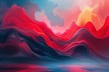 Wall Mural - Vibrant Warm Red Color Gradient Abstract Canvas Background with Soft Focus Effect