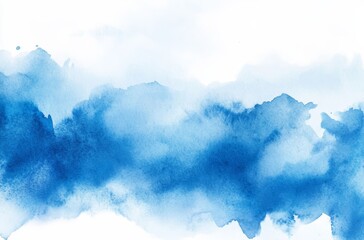 Wall Mural - Abstract Blue Watercolor Wash Background Texture Perfect For Design Projects Including Graphics And Illustrations. A Gentle Flowing Watercolor Effect With Multiple Shades Of Blue. A Perfect
