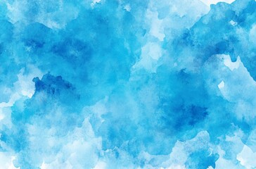 Wall Mural - Abstract Blue Watercolor Wash Background Texture Perfect for Website Banners and Social Media Graphics