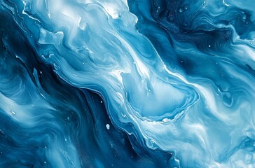 Wall Mural - Abstract Blue Fluid Swirling Marbling Acrylic Paint Texture Background Ideal for Modern Art Design Concepting Design Ideas for Print Media Or Other Creative Projects. Excellent Choice For Use As a