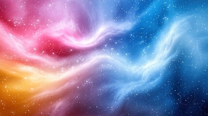 Wall Mural - A mesmerizing cosmic scene with swirls of blue, red, and gold, resembling nebula formations in space