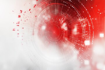 Wall Mural - this abstract image features a vibrant circular design in red and white tones, capturing energy and 