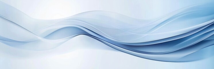 Wall Mural - Abstract Blue Waves Flowing Smoothly Soft Gradient Light Motion Dynamic Fluid Texture Design Perfect for Modern Website and Calming Backgrounds.Modern Graphic Design.Dynamic Illustration.Digital