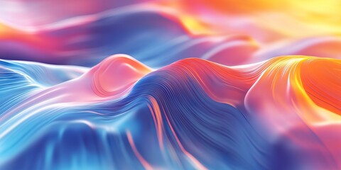 Wall Mural - vibrant abstract fluid waves in shades of blue and orange create a stunning visual experience. the s