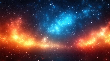Wall Mural - Cosmic Nebula fiery and icy clouds clash in deep space
