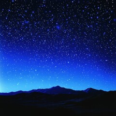 Wall Mural - majestic starry night above mountain range captivating celestial display of twinkling stars and dark