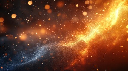 Wall Mural - glowing energy streams collide in dark space