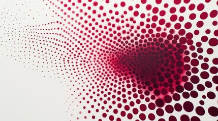Poster - Deep crimson and burgundy dots create a vibrant pattern on a wall in an artistic interior space