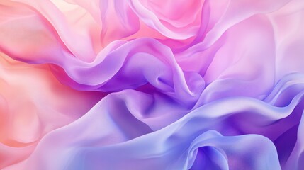 Leinwandbilder - Gradient abstract fabric composition showcasing smooth folds in soft pastel hues of pink and purple