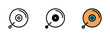 © lily96 - Music disc icon. Music disc icon in line design, flat design, and simple color design. Music disc vector illustration. Editable stroke EPS 10