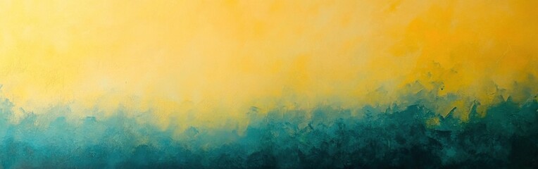 Poster - Vibrant teal gradient blending with warm tones at dusk in an abstract setting
