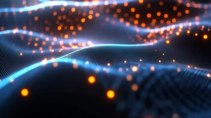 Wall Mural - abstract digital wave: glowing particles and dynamic energy