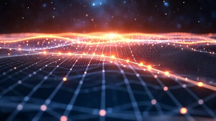 Wall Mural - abstract digital landscape: network connections and data flow