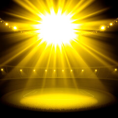 Wall Mural - png yellow light effect reflections, neon illumination in yellow colors. bright light lens. png spot
