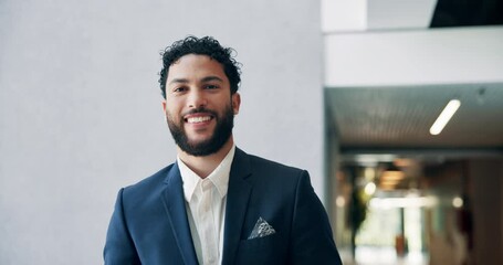 Aufkleber - Phone, corridor and face of business man in office for networking, connection and contact. Entrepreneur, corporate and portrait of person with smartphone for career, job opportunity and confidence