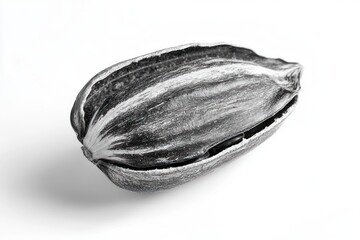 Aufkleber - Captivating monochrome close up of a sunflower seed in studio setting showcasing detailed textures and organic patterns