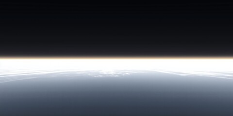 Wall Mural - Planet horizon with dark sky, earth surface with blue haze, space view with atmospheric layer, cosmic landscape and twilight glow, global perspective with curved edge, celestial scene