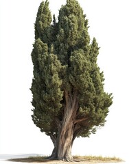 With its vibrant green needles standing out against a pristine white setting, the cedar tree reaches for the sky