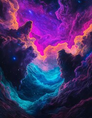 Wall Mural - the illumination of the universe is due to colorful nebula and shining stars