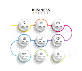Wall Mural - vector business presentation connecting steps infographic template