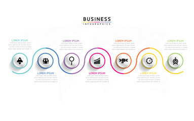 Wall Mural - vector business presentation connecting steps infographic template
