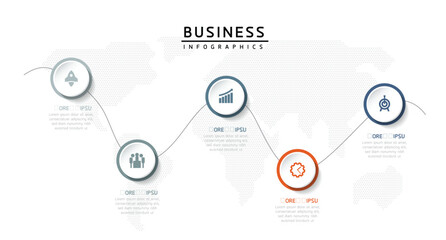 Wall Mural - vector business presentation connecting steps infographic template