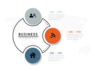 Wall Mural - vector business presentation connecting steps infographic template