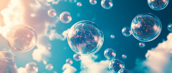 Data Spheres Network: Floating Data Clusters in a Sky 