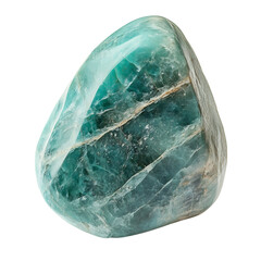 Wall Mural - A Polished Chunk of Amazonite Stone with Green Blue Isolated on Transparent Background