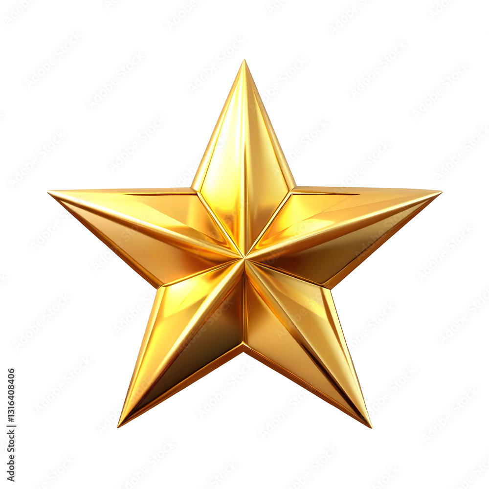 Gold star isolated on white or transparent background Stock Photo ...
