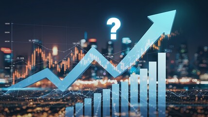 Wall Mural - graph with arrows pointing upwards, symbolizing increasing income or investment returns.