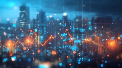 Wall Mural - graph with arrows pointing upwards, symbolizing increasing income or investment returns.
