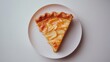 © Chandlerlikes - A golden-brown slice of apple pie, its flaky crust radiating warmth against a pristine white backdrop, beckoned from its pedestal.